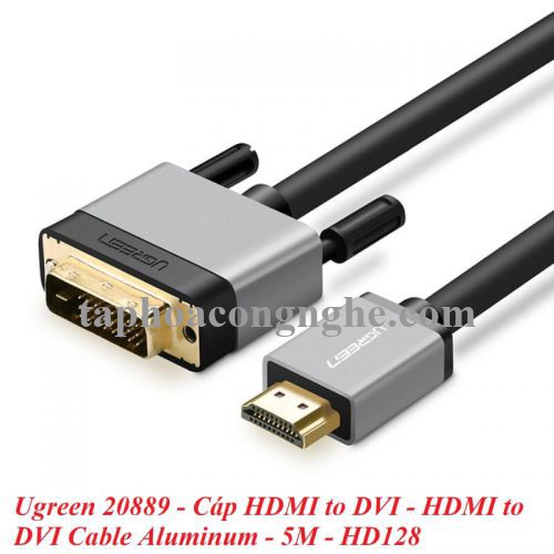 Ugreen 20889 5M màu Đen Cáp chuyển đổi HDMI sang DVI 24 + 1 thuần đồng cao cấp HD128 30020889
